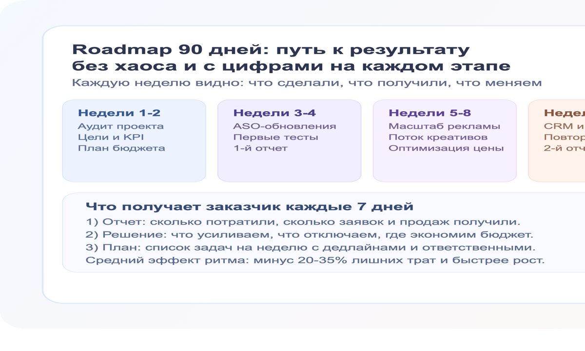 Roadmap продвижения приложения на 90 дней