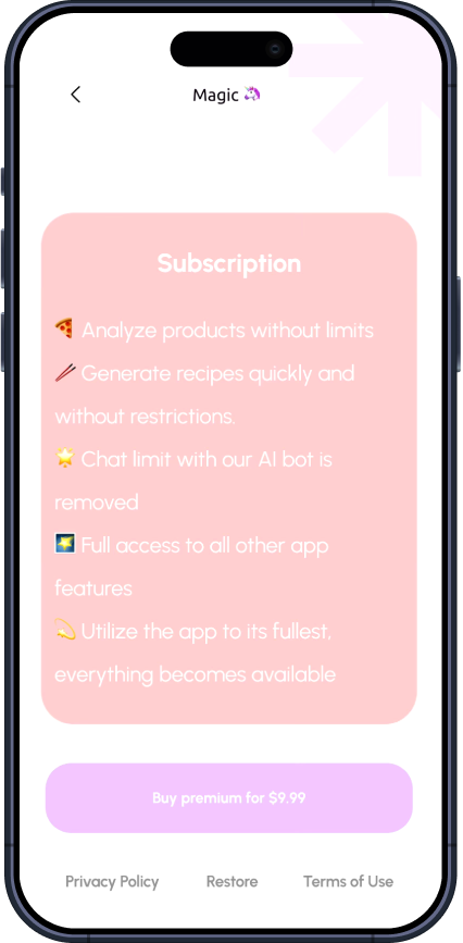 Скриншот приложения Epicure AI